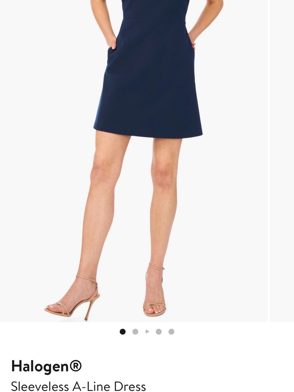 Halogen Navy A-Line Skirt with Pockets